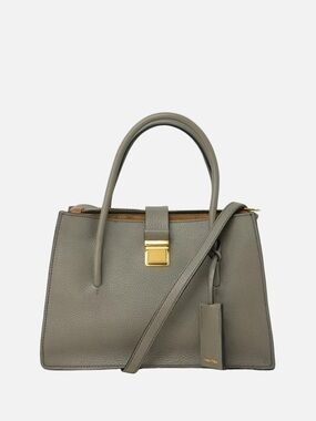 Miu Miu Grey Leather Madras Top Handle Bag